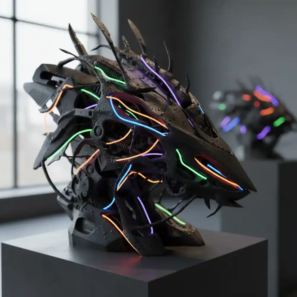 Detailed resin 3D printed art sculpture
